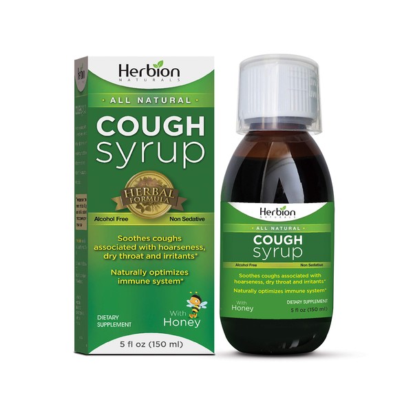 Herbion Naturals Throat Syrup - All Natural - 5 oz - Gluten Free-Dairy Free - Wheat Free-