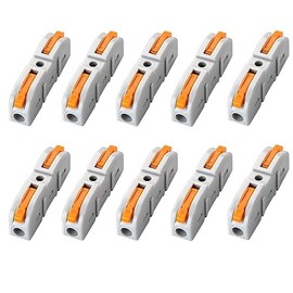 60Pcs Orange Lever Nuts Wire Connectors, 1 to 1 Inline Electrical Lever Wire Connectors kit for Quick Connect 28-12 AWG