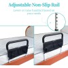 Bed Rails for Elderly Safety with Adjustable Heights Storage Pocket