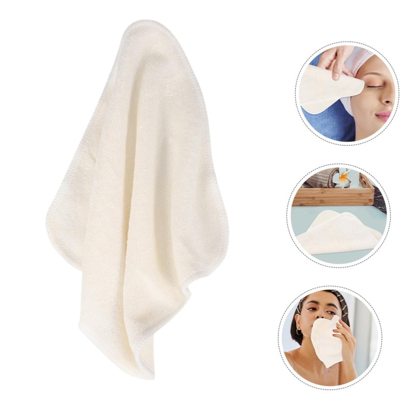 Baluue 6pcs Bamboo Fiber Face Washcloths Reusable Gentle Towels for
