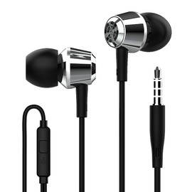 HAPPYAUDIO Audifonos Alambricos 3.5 con Microfono,Graves Fuertes 9D HiFi Audifonos Alambrico Sonido Envolvente Estéreo Subwoofer Audifonos