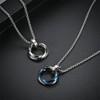 LinnWell Triple Ring Necklace Titanium Steel Necklace Three Interlocking Braided