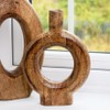 Round Donut Vase Mango Wood Rustic Country Flower Bud Decorative