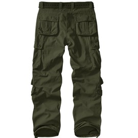 Men's BDU Casual Military Pants, Tactical Wild Army Combat ACU Rip Stop Camo Cargo Work Pants Trousers with 8 Pockets #7533 Army Green 40