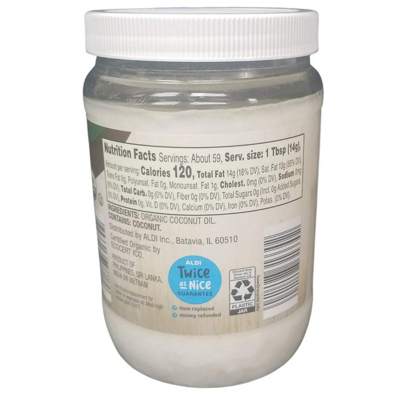 Simply Nature Organic Coconut Oil, Non-GMO, Unrefined, Cold Pressed, Virgin
