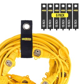 COLSEN Storage Strap – 15 inch large Heavy Duty Garage Organization Cable Keeper Wire Holder Outdoor rope strap Hose Hanger for extension cords RV Organizers Garden Anchor Marine Workshop (6Pack)
