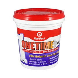 Red Devil 0548 ONETIME Lightweight Spackle Wall Repair, Spackling for Holes Drywall, 1 Pint, White, Made in USA