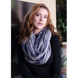 Anika Dali Women's Shimmer Sparkle Infinity Scarf- Festival Boho Bliss Fashion Scarf (Starry Blue)