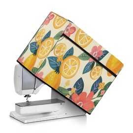 TOADDMOS Lemon Fruit Print Dustproof Sewing Machine Cover Protection Case with Pocket for Most Standard Sewing Machines Accessories, Easy to Use & Foldable