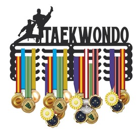 SUPERDANT SUPERDANT Taekwondo Medal Hanger Display Sports Award Metal Holder 5 Rows 20 Hangers Rack Medal Iron Shelf Medal Rack Wall Mounted Race Medal Hanger Medal Award Rack for Athletes Kids