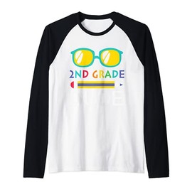 2nd Grade Dude Funny 1st School Day Sunglasses Back To Class Raglan Baseball Tee