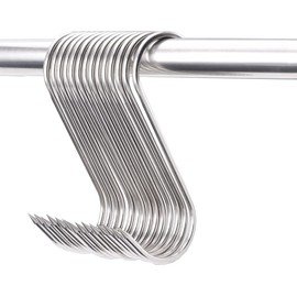 HONSHEN 20 pcs 5 Inch Meat Hooks S-Hook, 4mm Stainless Steel Meat Hook for Butcher,Processing,Hanging,Chicken,Hunting,Smoking,Drying BBQ Grill Cooking (20 pcs 5inch Meat Hook)