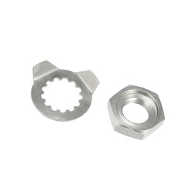 A ABSOPRO Front Sprocket Holder Lock Nut & Bolt Washer 13 Tooth 90179-18020 90215-21256 for Yamaha 660R 2005 Steel Silver Tone (Set of 2)