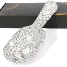 MInovel Luxury Rhinestone Hair Brush for Women - Bling Detangling Comb with Anti-Static, Perfect for Wet or Dry, Straight & Wavy, Curly Hair, Great Gift for Holidays and Special Events