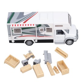 1/32 Kids RV Toy Sound Light Opening Doors Simulation Educational Alloy Motorhome Toy for Children White