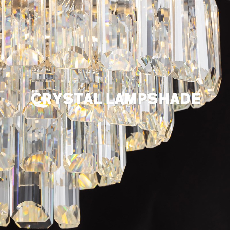LUDOMIDE Chandelier Ceiling Fan, 52 Inch Crystal Ceiling Fan with