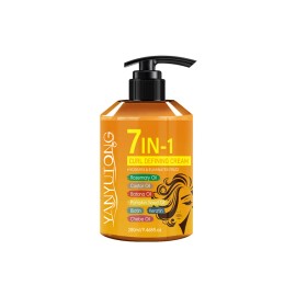 7 in 1 Curl Cream Moisturizing Hair Styling Cream for Natural Curls Frizz Control Soft Smooth Shine Lightweight Curl Defining Cream for Men Women