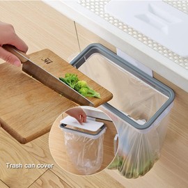 Wooden and Plastic Bin Bag Holder Waste Separator