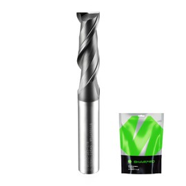 SHARPRO 3/8 End Mills 3/8 Inch Shank, 2 Flute Carbide Square Endmill with AlCrN Coated, Upcut Spiral CNC Router Bits for Alloy Steel, Metal and Stainless Steel