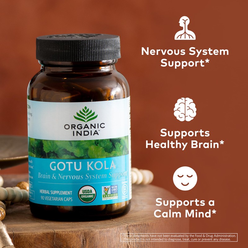 ORGANIC INDIA Gotu Kola Herbal Supplement - Adaptogen for Brain