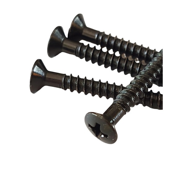 4 Pack Black Guitar Neckplate Screws Long 1-3/4 inch X