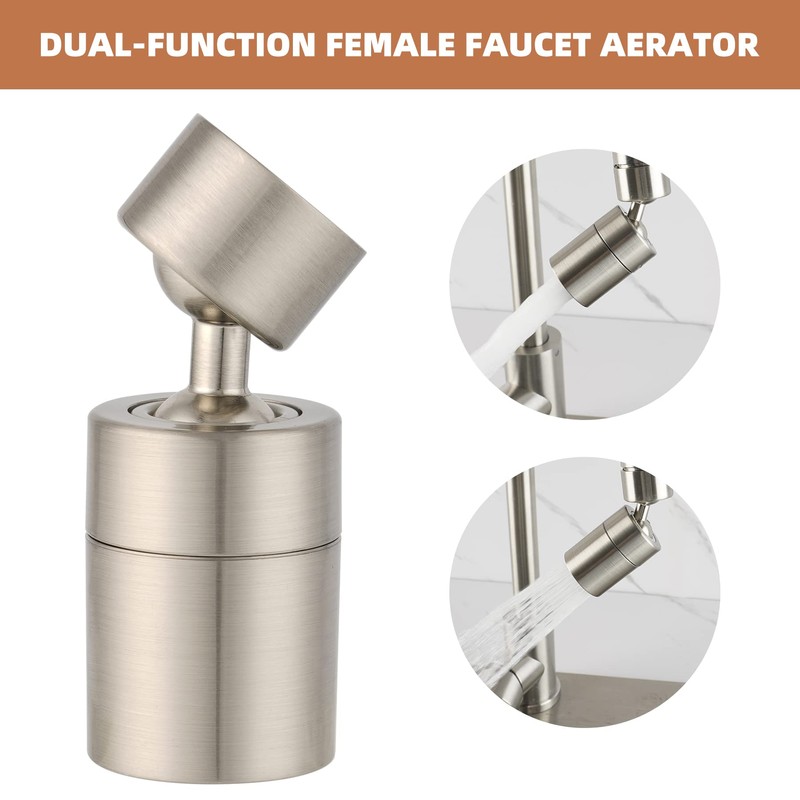 Hibbent Dual-function NSF/ANSI/CAN 61 Certified Faucet Aerator, CUPC Certification Rotate