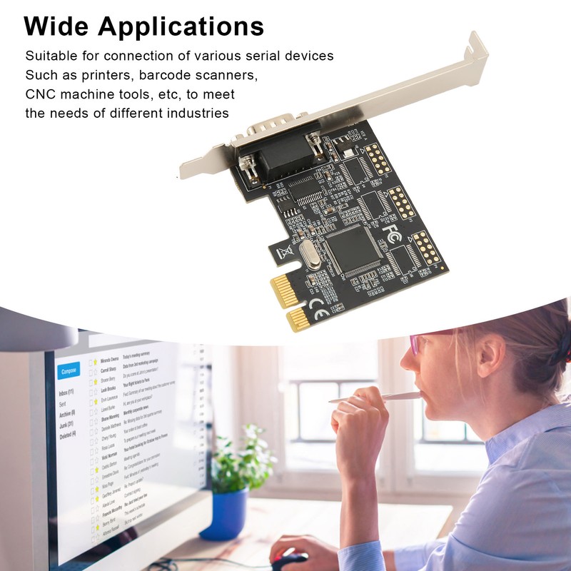 PCIe X1 RS232 Serial Adapter Card Single Port PCI Express