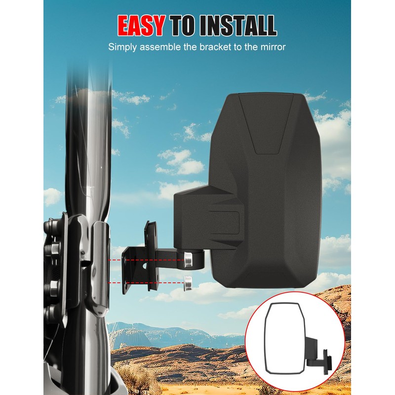 XATVXUTV Adjustable Side Rearview Mirrors Compatible with Honda Pioneer 700-2