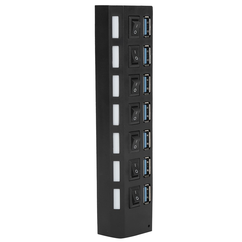 USB Hub 3.0 7‑Port High Speed Splitter Individual Switches Power