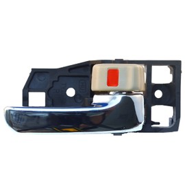 PT Auto Warehouse TO-2510ME-RH - Inside Interior Inner Door Handle, Beige/Tan (Ivory) Knob with Chrome Lever - Passenger Side