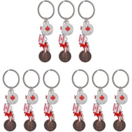 9 Piezas Pulsera De Llavero Bandera Del País Llaveros Llavero País Bolso Bandera Nacional De La Canadiense Anillos Hombre Hebilla Auto
