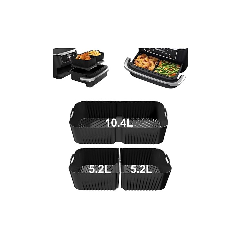 Szyeequoo Silicone Air Fryer Liner Set - Reusable and Nonstick