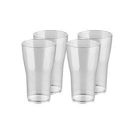 Unbreakable Beer Glasses, All-Purpose Polycarbonate Plastic Glasses, Ideal as Mocktail Glasses, Juice Glasses & Water, Reusable & Dishwasher Safe Drinking Glasses, 13.5 oz - Set of 4