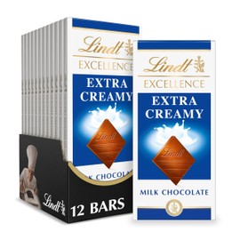 Lindt EXCELLENCE Extra Creamy Milk Chocolate Bar, Milk Chocolate Candy, 3.5 oz. (12 Pack)