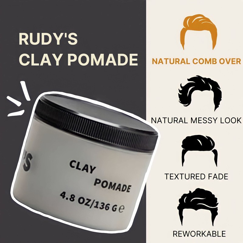 RUDY's Clay Pomade | Strong Hold Texturizer with Matte Finish