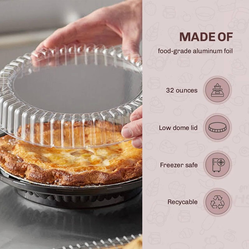 KitchenDance 9 Inch Two Piece Pie Container with Low Dome