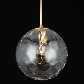 ALICE HOUSE 2 Packed 8-inch Modern Kitchen Island Pendant Lights, Hammered Glass, Gold Farmhouse Pendant Lighting, Brushed Brass Hanging Light Fixtures for Bathoom, Entryway and Hallway AL4201-P2