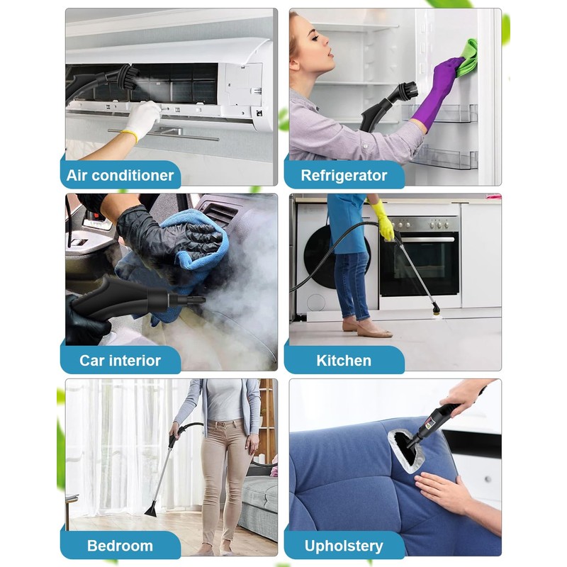 Zerpyor Handheld Steam Cleaner, 2500W Powerful 15sec Heat-up Multipurpose Steamer,