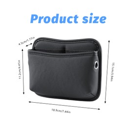 Hsrag Car Accessories Interior, PU Leather Car Side Pocket Organizer, Van Seat Storage Bag for Coins Glasses Storage, Mobile Phones, Cards, Keys