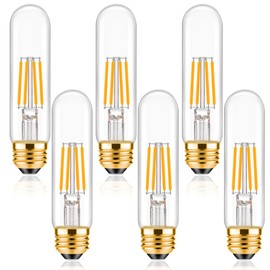 ToBeGreat T30 Light Bulbs 4 Watt Equivalent 40W Bulb E26 Tubular Bulbs T10 LED Bulb Warm White 2700K,Desk Lamp,Bedbroom Bathroom,6 Pack