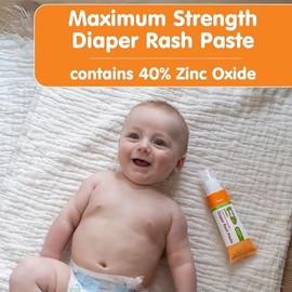 Boogie Maximum Strength Diaper Rash Paste for Babies - 4 fl oz | 40% Zinc Oxide - Mess-Free Applicator - Soothes Baby Bum - Fragrance-Free - Diaper Ba