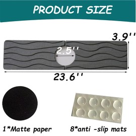 Aisetmoon Stone Faucet Mat for Kitchen Sink 23.6" x 3.9", Diatomite Kitchen Sink Splash Guard, Tray Absorbent Mat, Quick Drying Faucet Absorbent Mat Water Absorbing Stone Tray for Sink