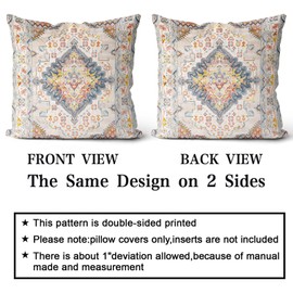 Snylcce Boho Floral Throw Cushion Cover, 50 x 50 cm, Set of 2, Bohemian Vintage Flower Cushion Covers, Velvet, Double-Sided Print, Decorative Cushion Covers for Living Room, Bedroom, Sofa, Home Decor