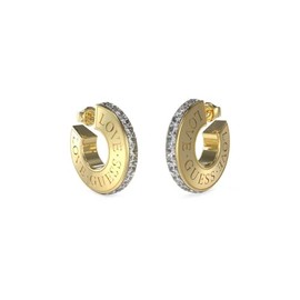 GUESS JUBE04083JWYGT/U Women's Hoop Earrings Love Gold, Stainless Steel, Cubic Zirconia