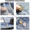 No-Sew Jeans Button Replacement Kit, 10 Sets Metal Snap Tack