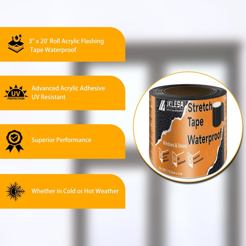 Stretch Tape for Windows & Doors, 6" x 20' Roll