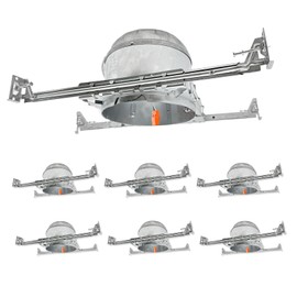 Anyhome 6 Pack 6 Inch Recessed Lighting Housing, 2024 Version IC Rated & Air Tight Can Light Housing New Construction, Recessed Retrofit Downlight Housing, TP24 Connector, ETL Listed