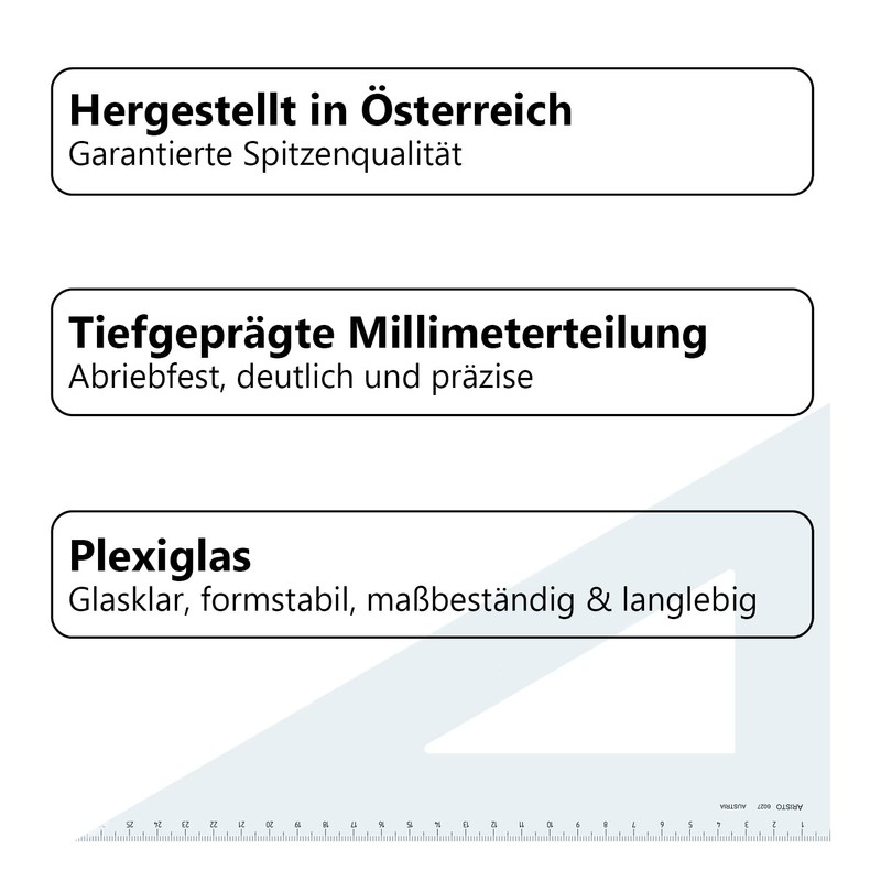 Aristo AR6031 Set Square 60° Perspex 360 mm Transparent