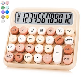 VEWINGL Mechanical Switch Calculator, 12 Digit Large LCD Display and Buttons, Great for Everyday Life and Basic Office Work, with Battery