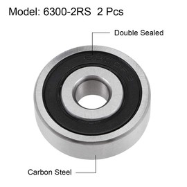 sourcing map 6300-2RS Deep Groove Ball Bearings Z2 10mm X 35mm X 11mm Double Shielded Carbon Steel 4pcs